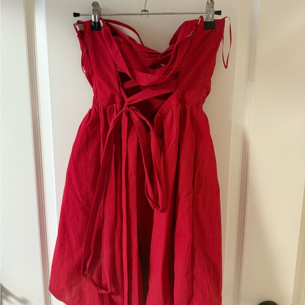 Amanda Uprichard Red Backless Dress
